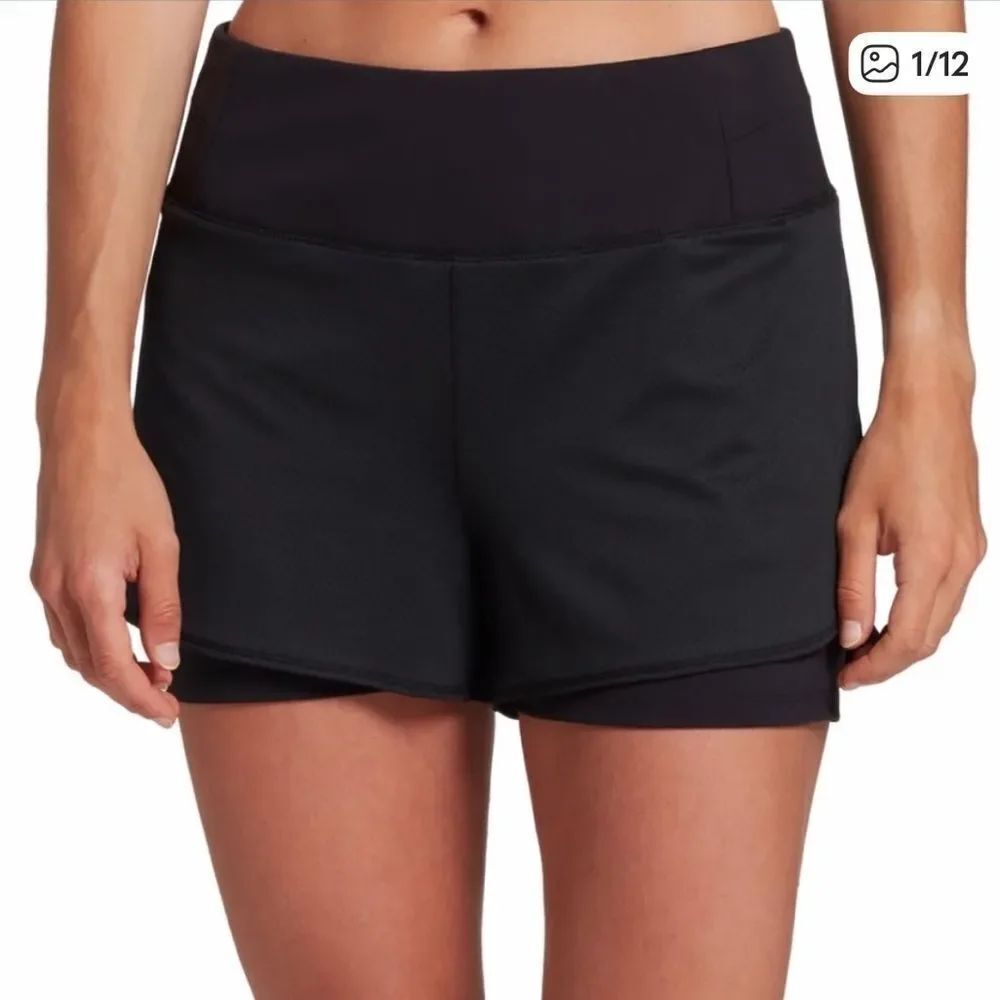 CALIA Black Double Layer Shorts